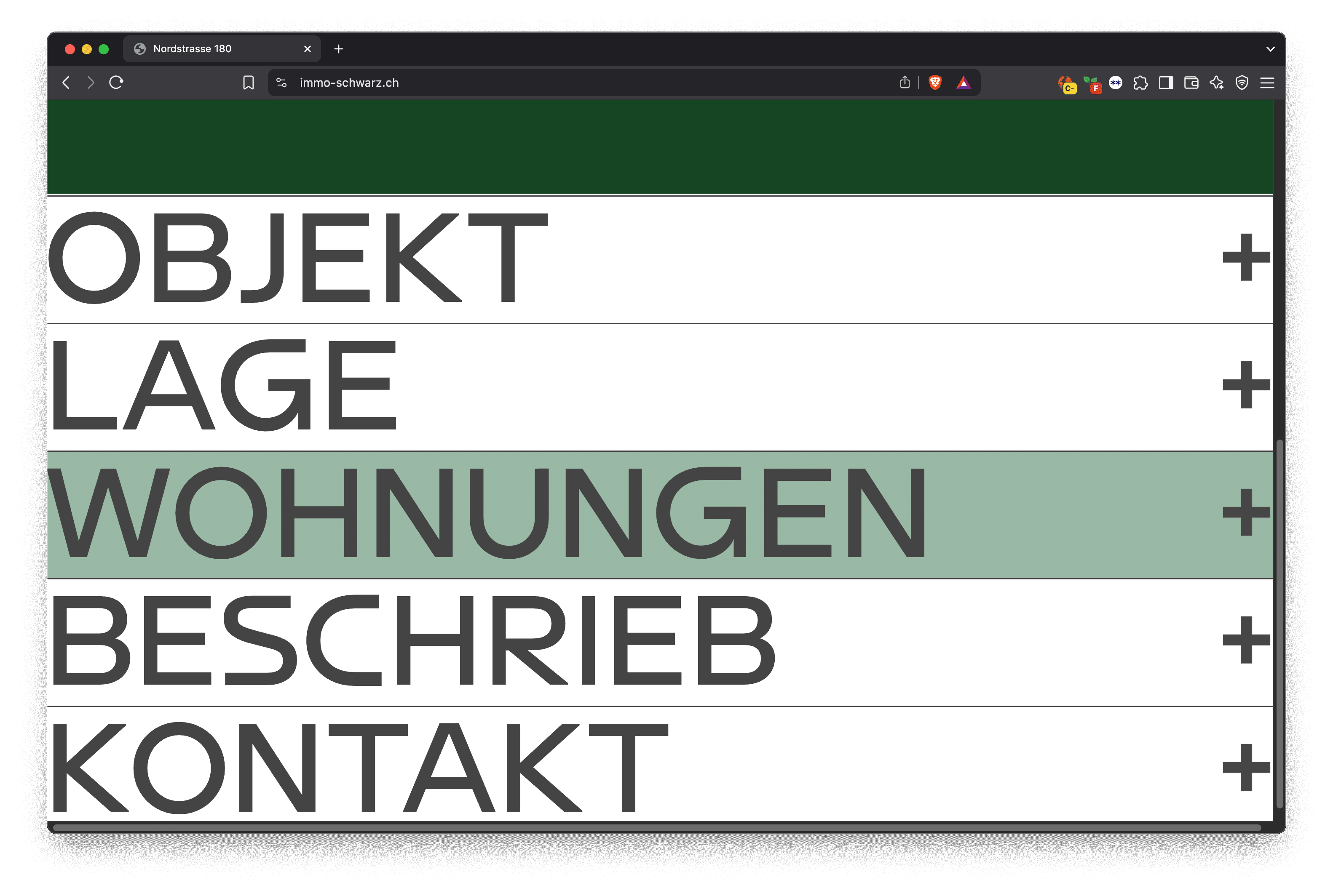 Vermietungswebsite Nordstrasse